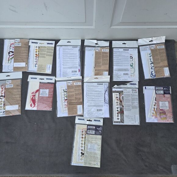 Lots Of 14 DIY Cross Stich Embroidery Kit Panna W/ Fabric, Thread & Needle - Picture 7 of 8